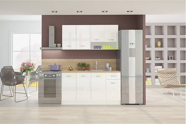 Кухня Алис 8 бял гланц