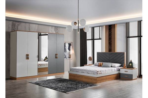 Спален комплект Asya с петкрилен гардероб