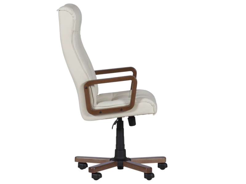 Президентски офис стол Royal wood - бял LUX - Офис столове