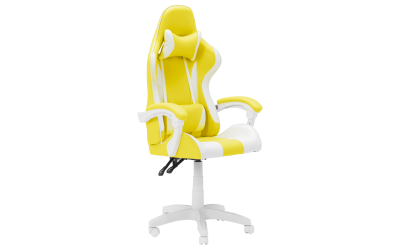 Геймърски стол Carmen 6311 - Бял/Жълт