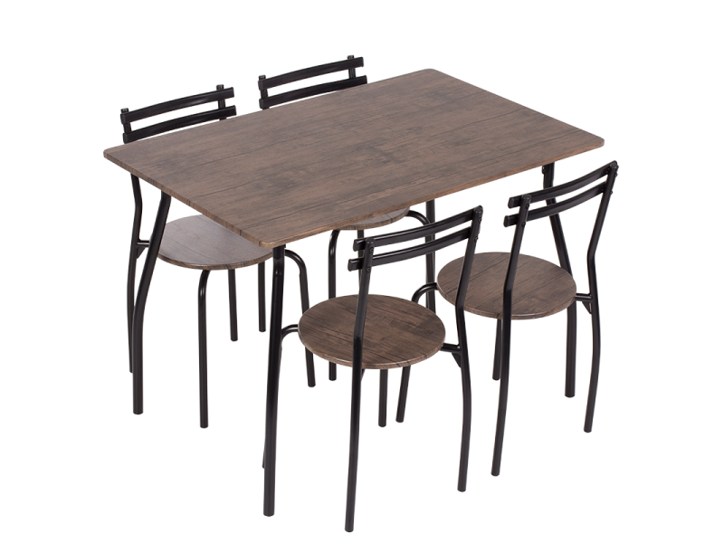 Комплект маса с 4 стола Carmen 20014 - орех -