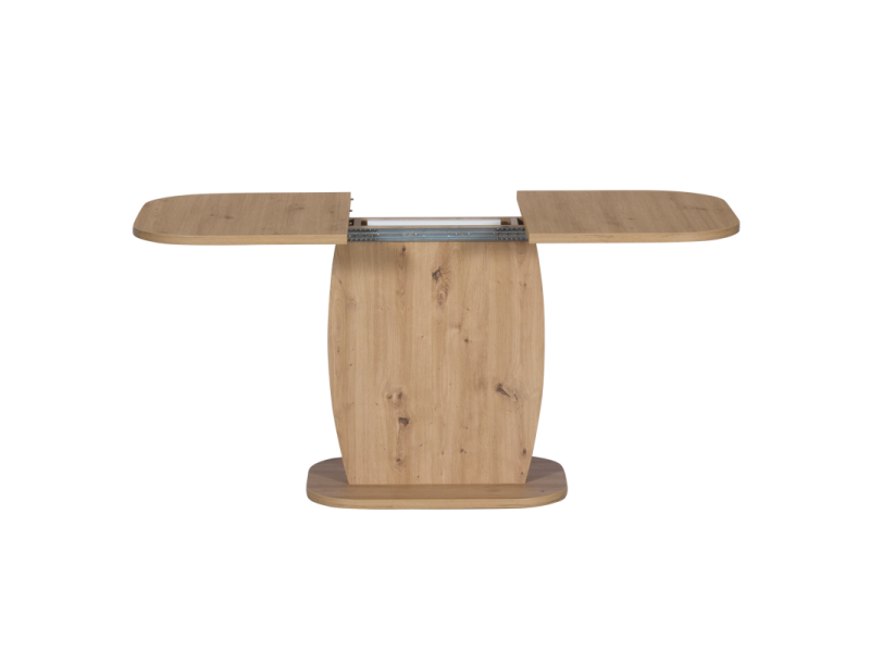 Разтегателна трапезна маса Barrel - дъб артисан/бял - Трапезни маси