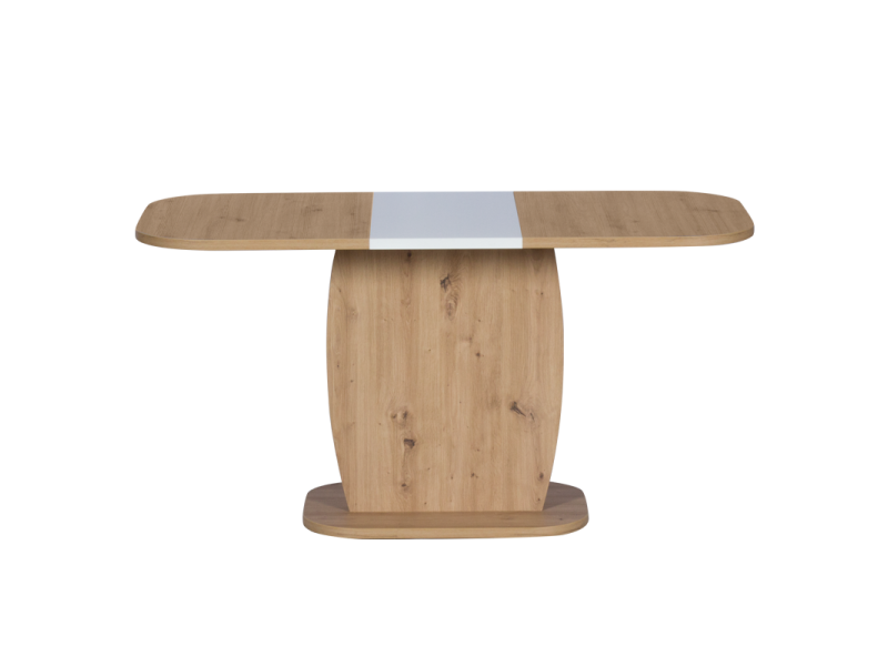 Разтегателна трапезна маса Barrel - дъб артисан/бял - Трапезни маси