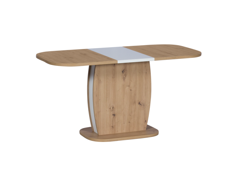Разтегателна трапезна маса Barrel - дъб артисан/бял - Трапезни маси