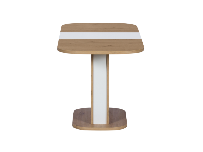 Разтегателна трапезна маса Barrel - дъб артисан/бял - Трапезни маси