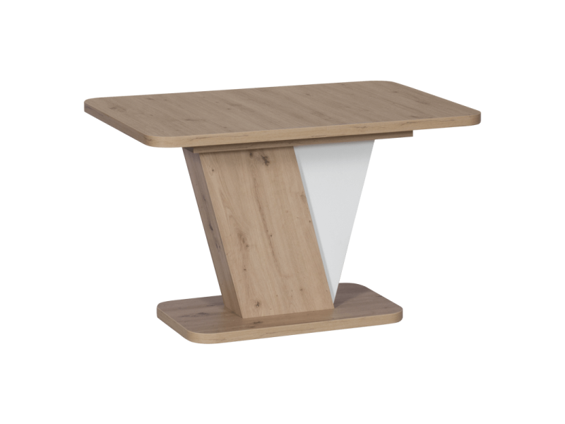 Разтегателна трапезна маса Crocus - дъб артисан/бял - Трапезни маси