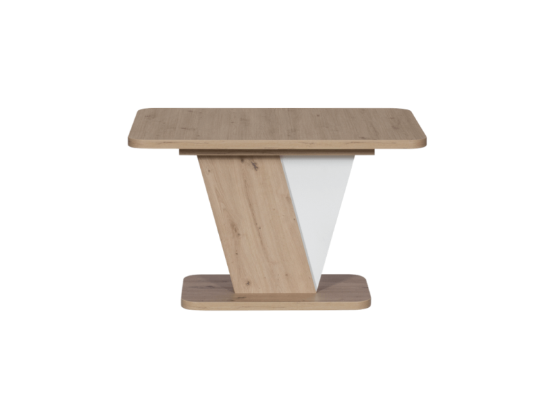 Разтегателна трапезна маса Crocus - дъб артисан/бял - Трапезни маси