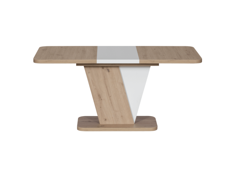Разтегателна трапезна маса Crocus - дъб артисан/бял - Трапезни маси
