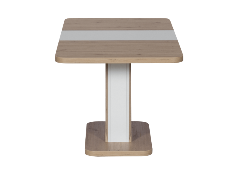 Разтегателна трапезна маса Crocus - дъб артисан/бял - Трапезни маси