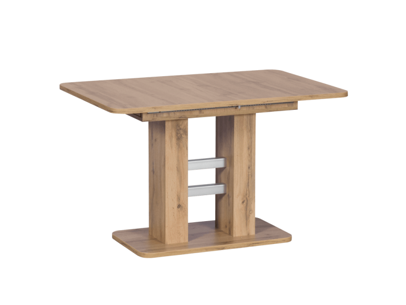 Разтегателна трапезна маса Elephant - Дъб вотан/Алуминий - Трапезни маси