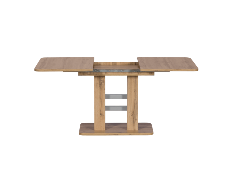 Разтегателна трапезна маса Elephant - Дъб вотан/Алуминий - Трапезни маси