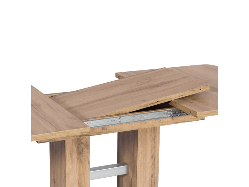 Разтегателна трапезна маса Elephant - Дъб вотан/Алуминий - Трапезни маси