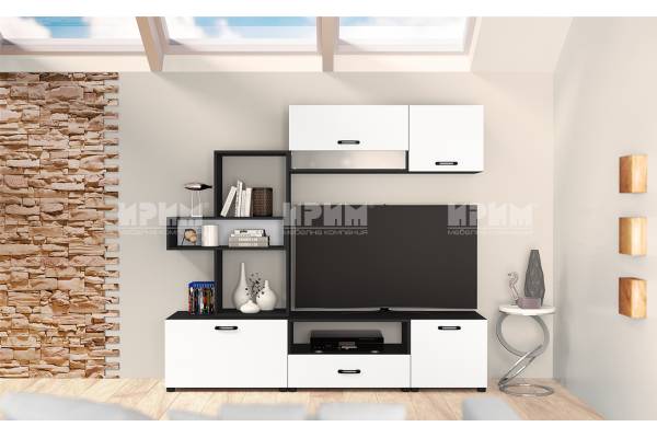 Модулна холна секция в черно и бяло Сити 6030