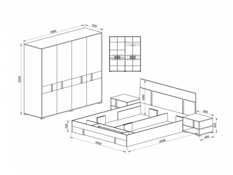 Спален комплект Сити 7037 - Спални комплекти