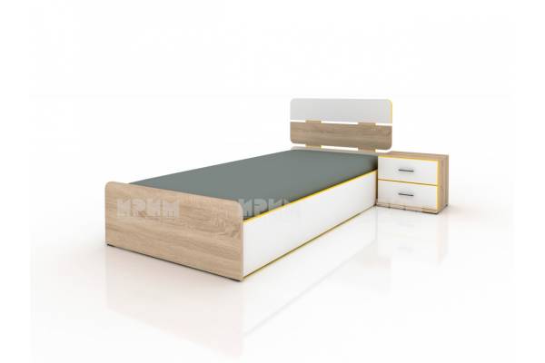 Единично детско легло с нощно шкафче и повдигащ механизъм Сити 2014