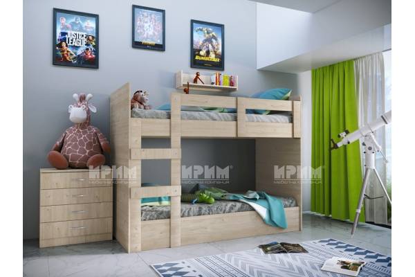 Двуетажно легло за детска стая Сити 5015