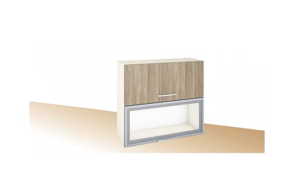 Горен кухненски шкаф с хоризонтална врата и витрина Примо PG 13 - 60, 70, 80, 90см