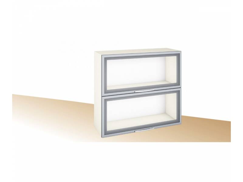 Горен кухненски шкаф с две хоризонтални витрини Примо PG 14 - 60, 70, 80, 90см - Модулна кухня Примо