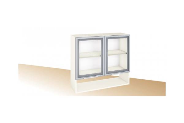 Горен кухненски шкаф с две витрини и ниша Примо PG 6 - 80, 90см