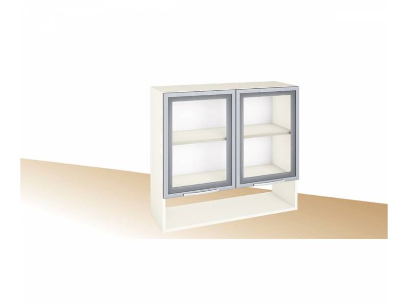 Горен кухненски шкаф с две витрини и ниша Примо PG 6 - 80, 90см - Модулна кухня Примо