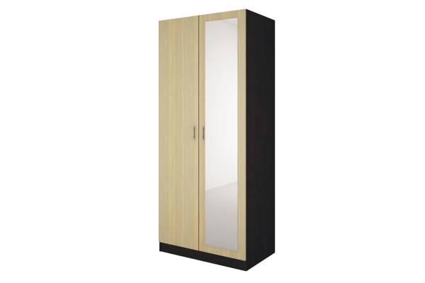 Двукрилен гардероб с огледало и лост за закачалки Примо 9