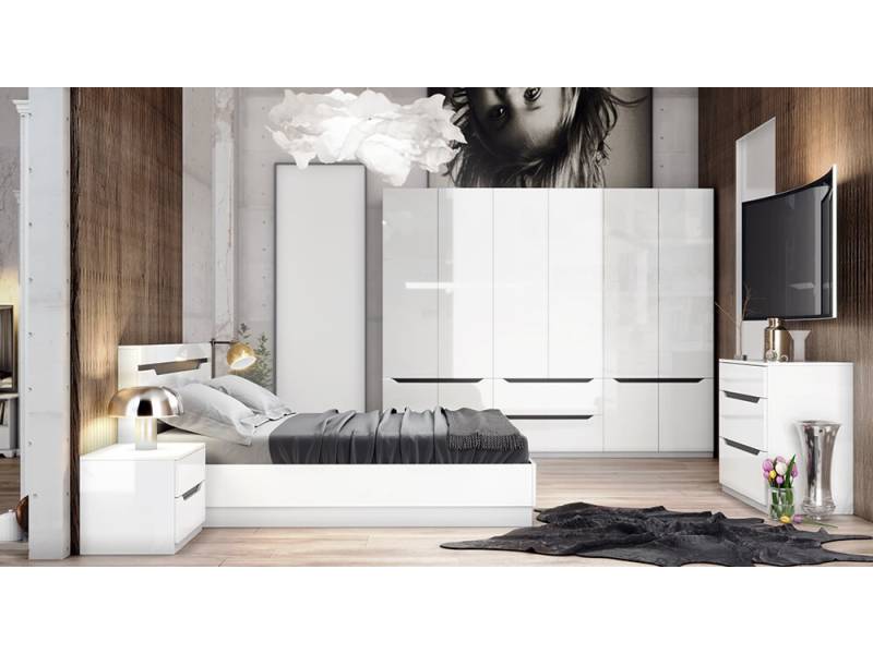 Спален комплект Аляска - Конфигурация № 1 - Модулна система за спалня Аляска