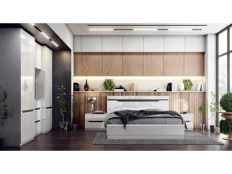 Спален комплект Аляска - Конфигурация № 2 - Модулна система за спалня Аляска
