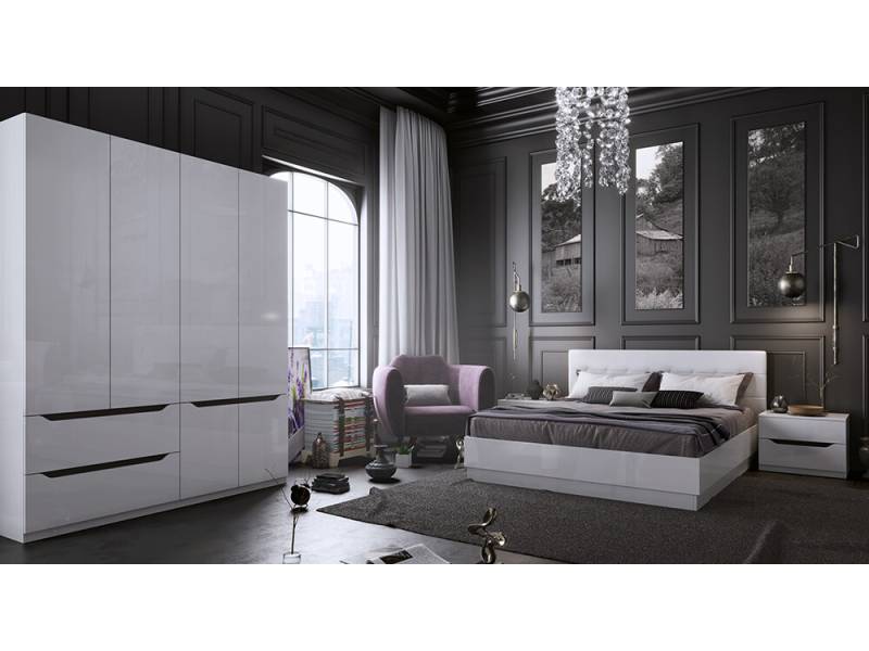 Спален комплект Аляска - Конфигурация № 4 - Модулна система за спалня Аляска