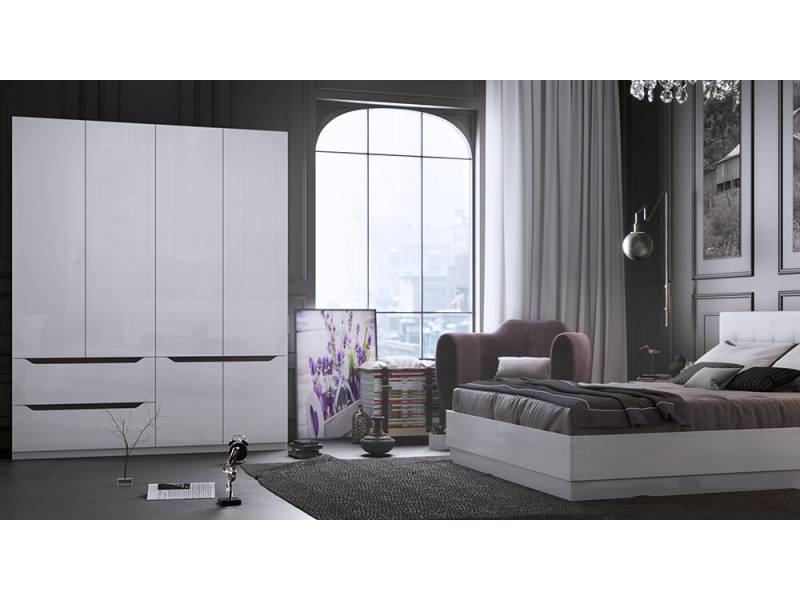 Спален комплект Аляска - Конфигурация № 4 - Модулна система за спалня Аляска