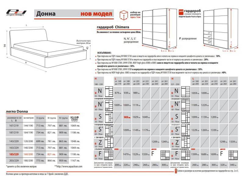 Спален комплект Донна - Спални комплекти