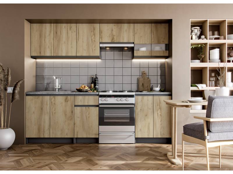 Кухня Katarina Lux 2.40м - златен дъб - Стандартни кухни