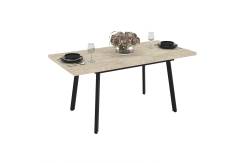 Разтегателна трапезна маса Lini 120 - Травертин/Черно