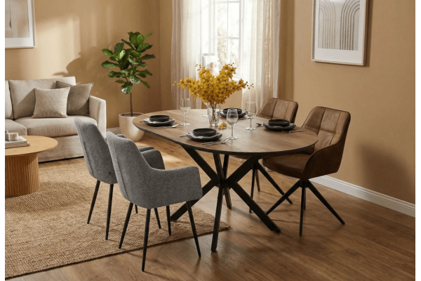 Разтегателна трапезна маса Dobok - Орех/Черно