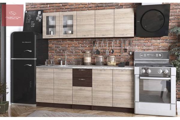 Кухня 2 метра Дамяна 2 в дъб сонома