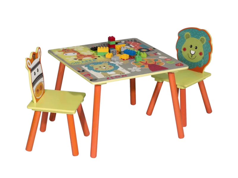 Комплект маса с две столчета от дърво Safari TF4808-N - Детски мебели