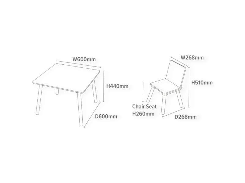 Комплект маса с две столчета от дърво Savanna TF5001 - Детски мебели