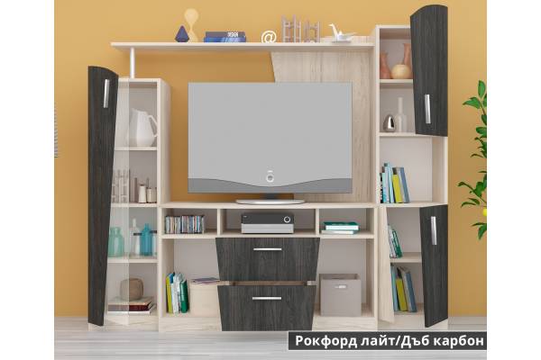 Холна секция Рио - рокфорд лайт и дъб карбон