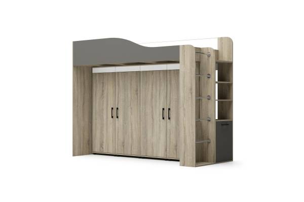 Легло с четири високи шкафа Крис М3 за матрак 90/200см