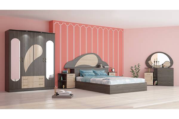 Спален комплект Роси - нова кремона и дъб сонома