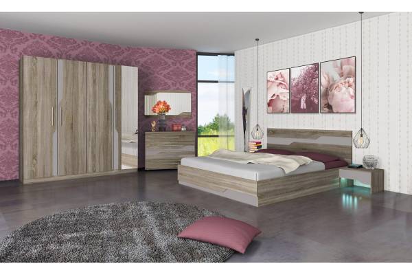 Спален комплект Виена 2 - тъмна сонома и тъмно капучино