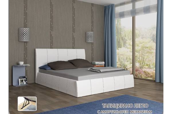 Тапицирано легло Капри - бяло мат