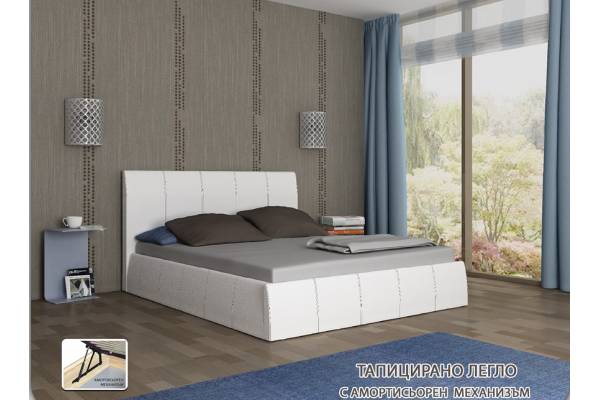 Тапицирано легло Капри - бяло мат