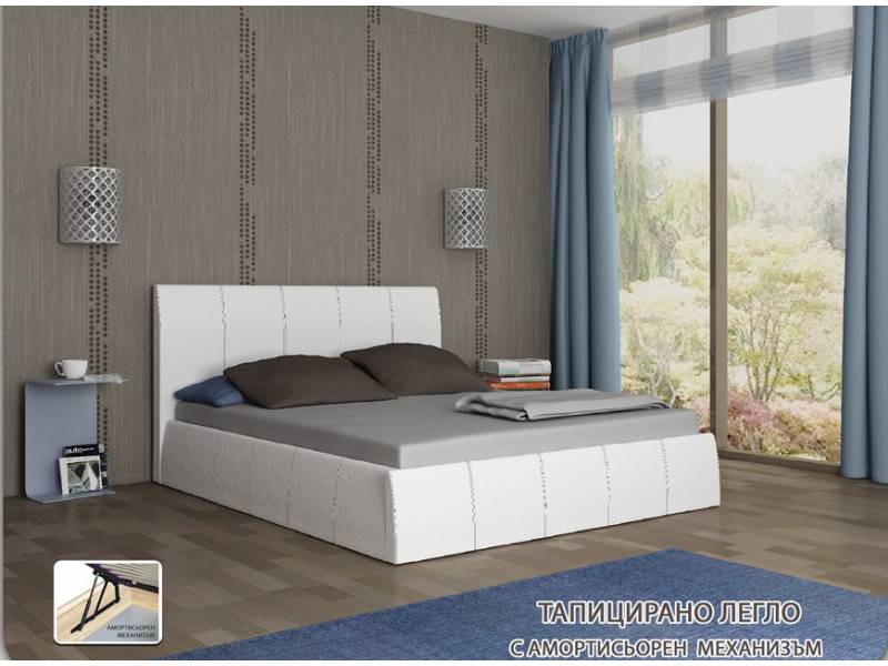 Тапицирано легло Капри - бяло мат - Тапицирани спални и легла