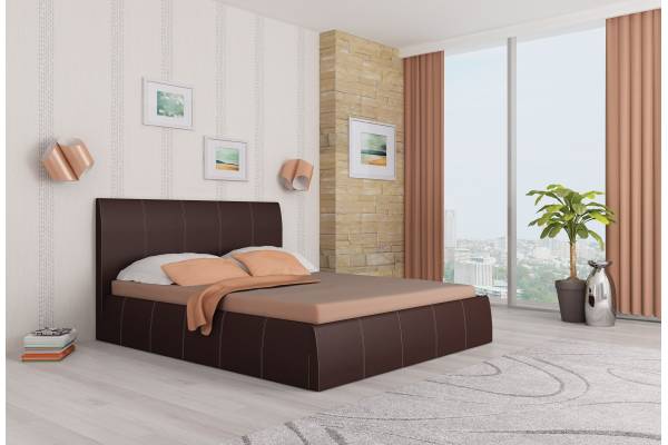 Тапицирано легло Капри - кафяво мат