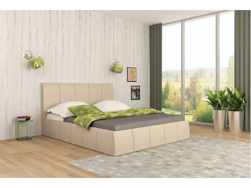 Тапицирано легло Капри - крем мат - Тапицирани спални и легла