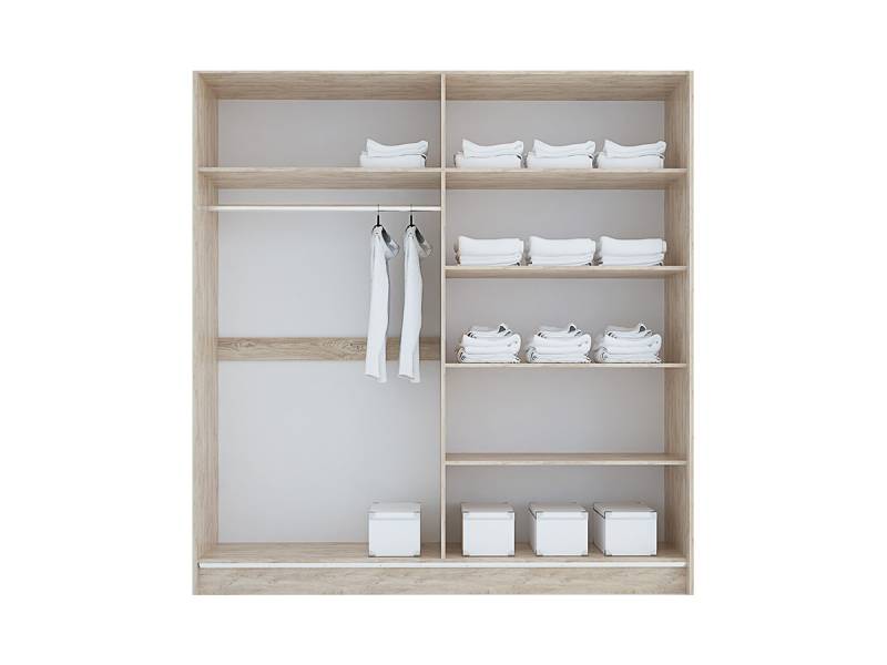 Спален комплект Монца - дъб вотан и бяло гланц - Спални комплекти