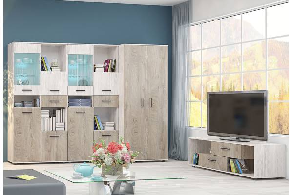 Модулна секция Вива Конфигурация 1 - Дъб бланко/Дъб норте