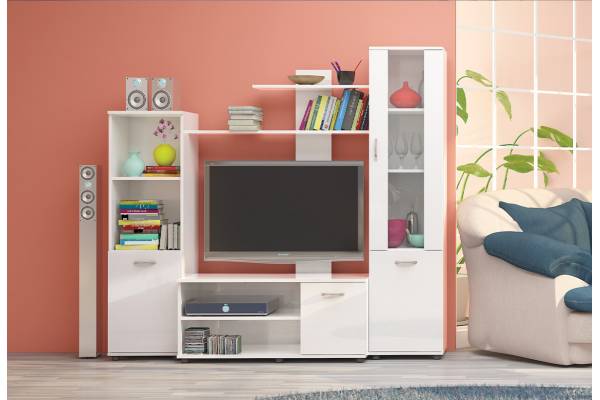 Холна секция в бял гланц Туист