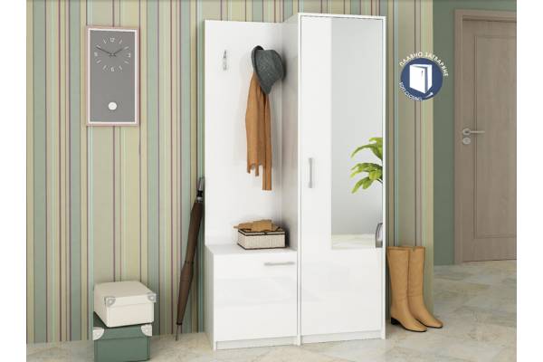 Портманто в бял гланц Поли