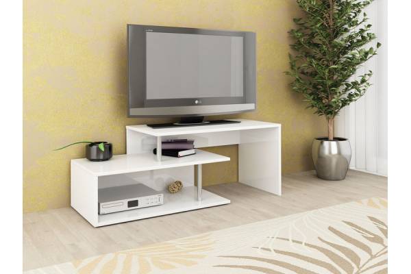 ТВ шкаф в бял гланц Алфа 50